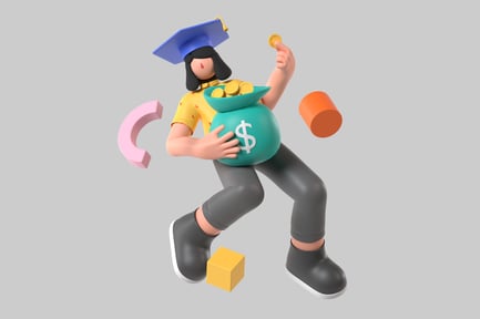 Preview: Graduation Girl Holding a Bag of Money