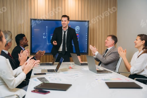Preview: Meeting of Business People for Conference Discussion Corporate Concept and market in the workplace