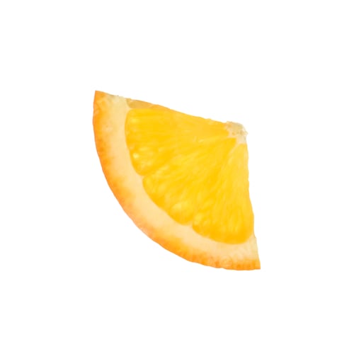Preview: Slice of ripe orange isolated on white