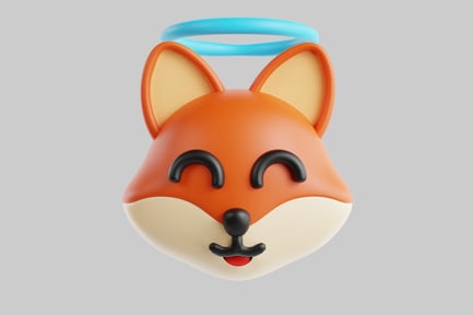 Preview: Cartoon fox head with halo