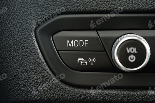 Preview: Car dashboard control panel buttons close up
