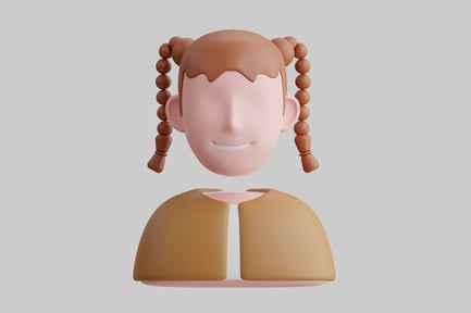 Preview: Business woman with pigtails avatar