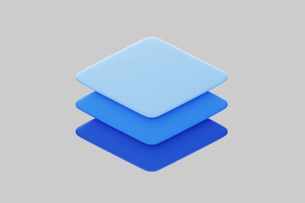 Preview: Stacked square layers: blue tones