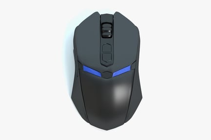 Preview: Ergonomic Wireless Gaming Mouse with Blue Accents