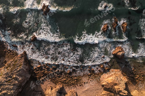 Preview: Foamy sea waves rolling on shore