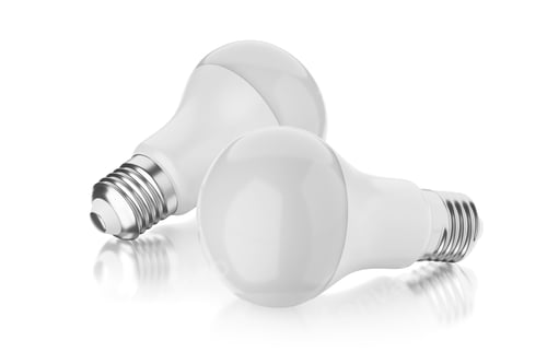 Preview: LED bulb isolated on white. 3D rendering illustration.