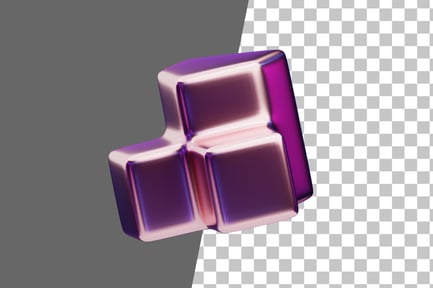 Preview: Chromatic Abstract Purple Stacked Tile 3D Icon