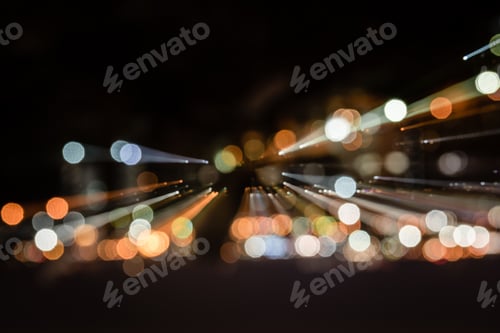 Preview: night background with blurred bokeh lights