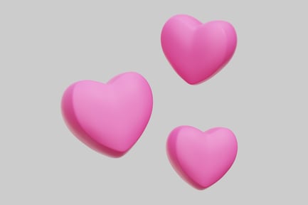 Preview: Floating Pink 3D Hearts