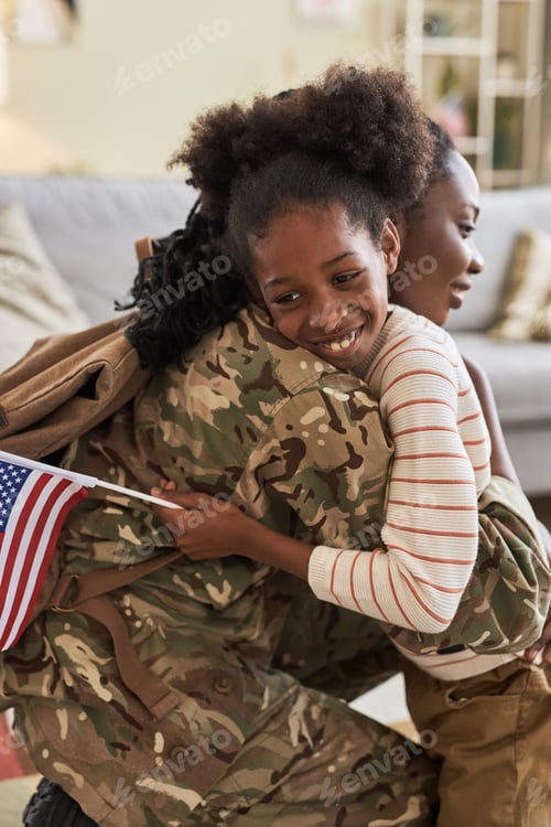 Preview: Happy daughter meeting her mom from war