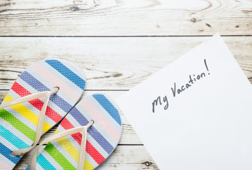 Preview: paper My Vacation and sandals