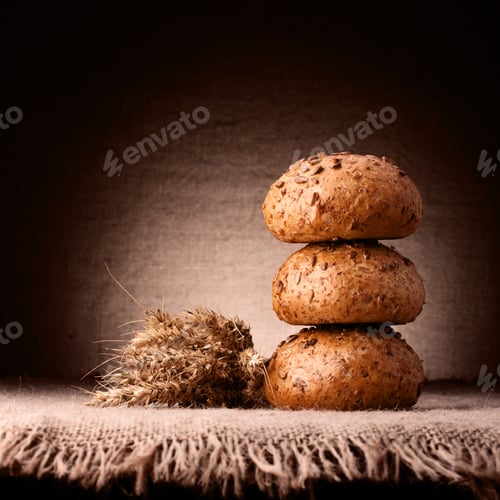 Preview: Assortment of breads and ears bunch still life