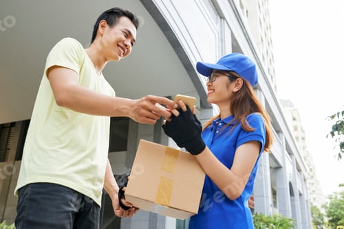 Preview: Happy man receiving package