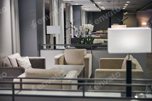 Preview: First class lounge at the airport terminal