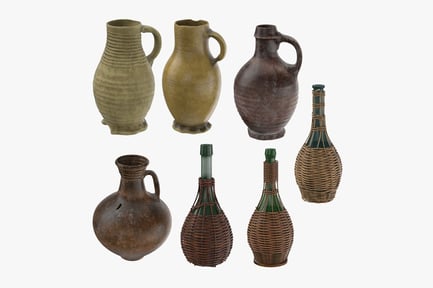 Preview: Rustic Jugs and Wine Bottles Collection