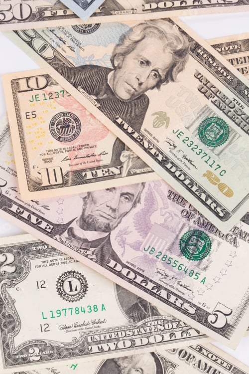 Preview: Dollar Bills close up. Macro.