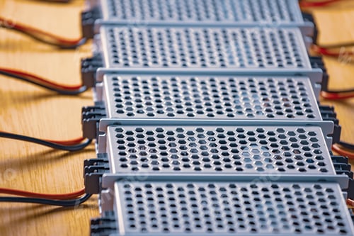 Preview: Close up of the metal mesh cases of power supply
