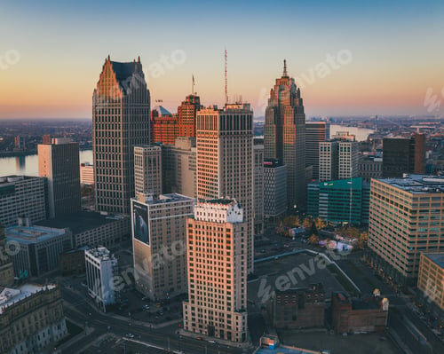 Preview: Detroit Skyline Sunrise November 2