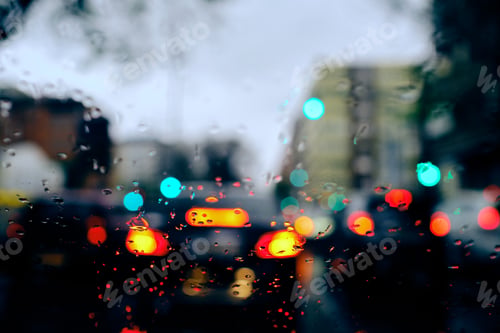 Preview: night city bokeh background