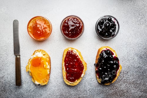 Preview: Sandwich with various jams