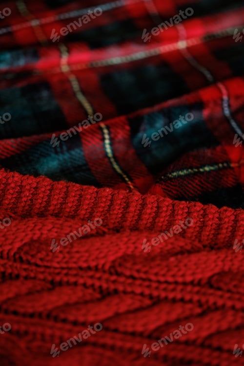 Preview: A close up of a red knit sweater