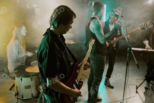 Preview: Guitarist Playing In Music Band
