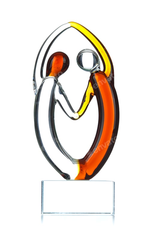 Preview: Glass statuette depicting two persons united