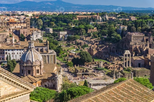 Preview: Aerial view at Roman Forum in Rome, Italy