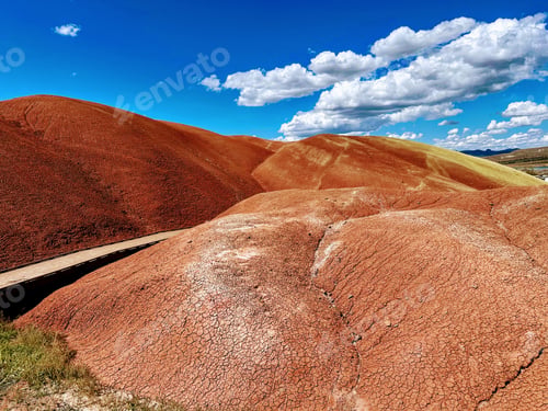 Preview: a road that leads over the hills into a desert area