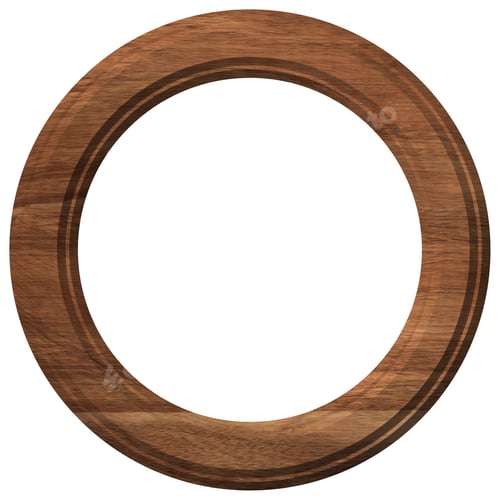 Preview: Empty oak round frame for photos and painting