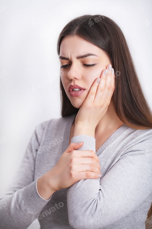 Preview: Tooth Pain. Beautiful Woman Feeling Strong Pain, Toothache