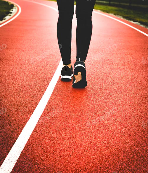 Preview: Close up of woman on running track