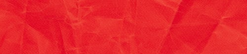 Preview: Rich coral red crumpled paper, long web banner, realistic tactile textured background for web design