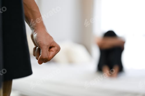 Preview: A frightened, crying man sits on a bed suffering from the aggressive behaviour of his gay boyfriend.