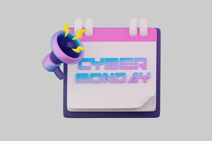 Preview: Cyber monday promo calendar with megaphone