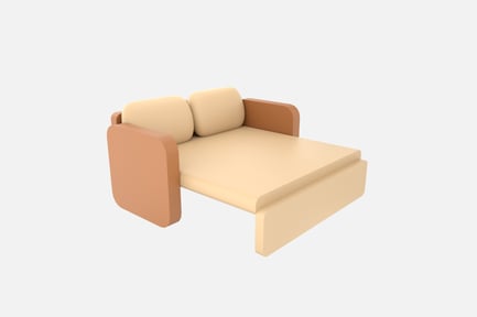 Preview: Sofa Bed Convertible Sofa 3D Illustration