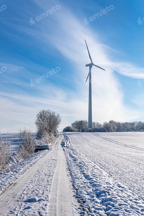 Preview: Wind Turbine in a Winter Landscape