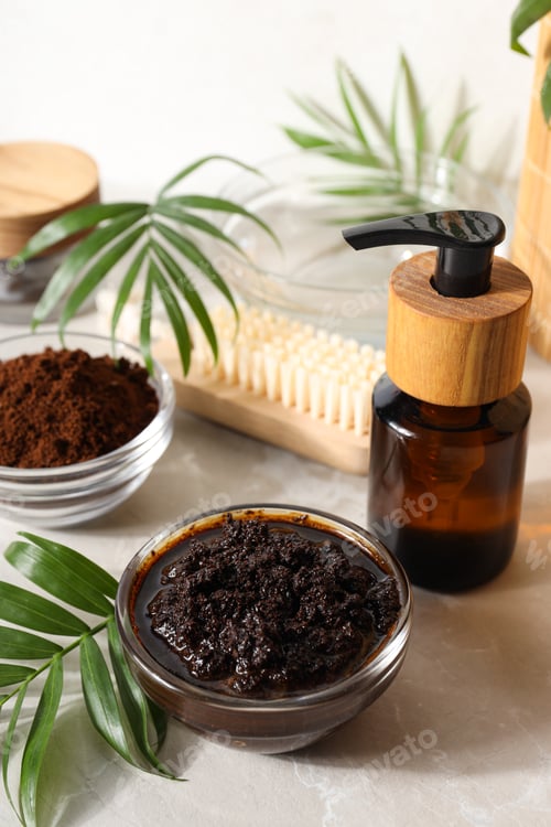 Preview: Concept of skin and face care, coffee scrub