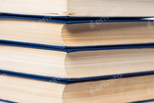 Preview: Books. Stack of old books on white background