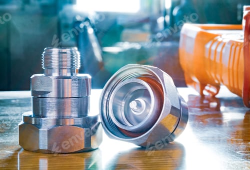 Preview: High frequency connectors component on workshop table