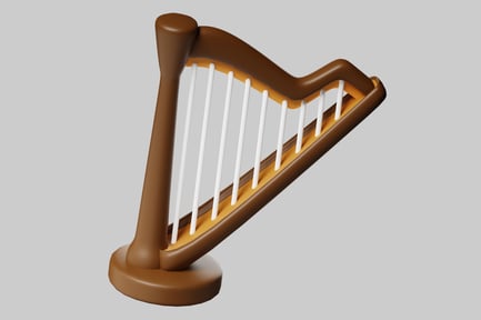 Vista previa: Lira clásica de arpa marrón