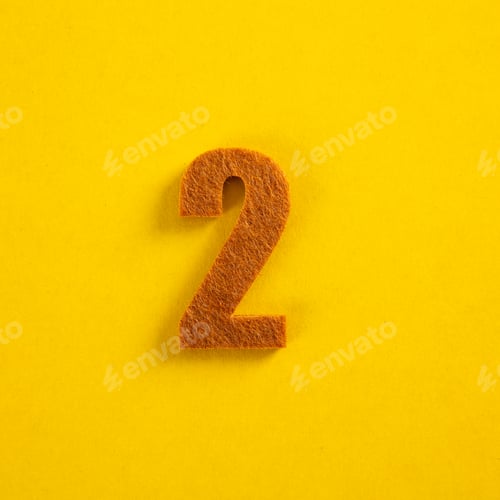 Preview: A colorful number on yellow background