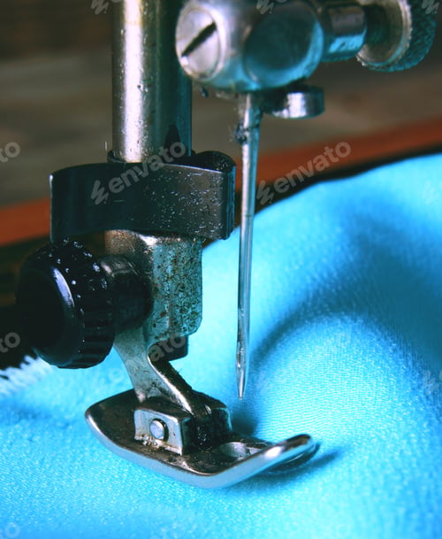 Preview: The sewing machine and fabric.