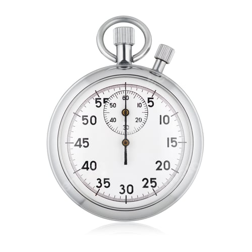 Preview: Classic mechanical analog stopwatch isolated on white