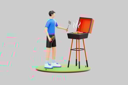 Visualização: Cena de desenho animado ao ar livre