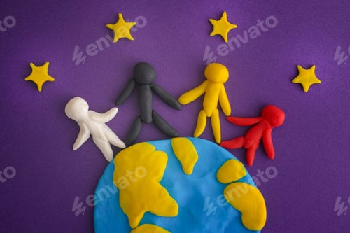 Visualização: Grupo de pessoas ao redor do mundo