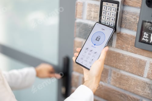Preview: Opening door with a smart phone and keyboard on the wall