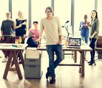 Preview: Business Team Brainstorming Workspace Concept