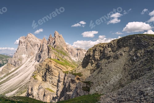Preview: Scenic Alps with rocky and sandy mountain
