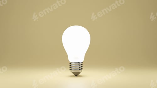 Preview: Shining arbitrary light bulb on yellow background